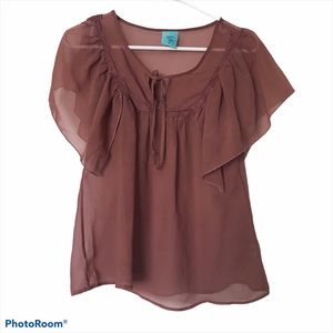 Sheer Taupe Blouse